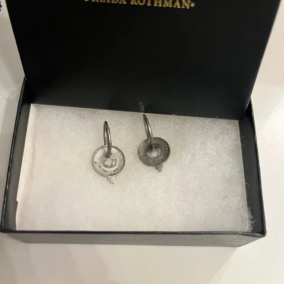 Freida Friedman Sterling Silver-CZ Drop Earrings - Picture 3 of 3